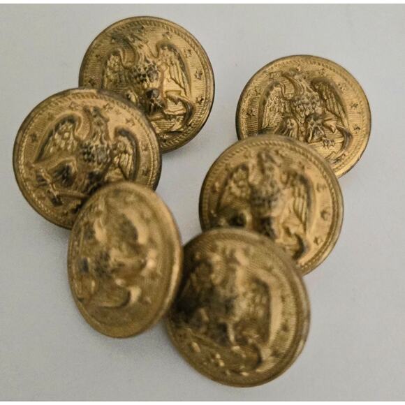 Vintage Military Buttons Lot of 6 by Waterbury Button Co - Picture 2 of 8